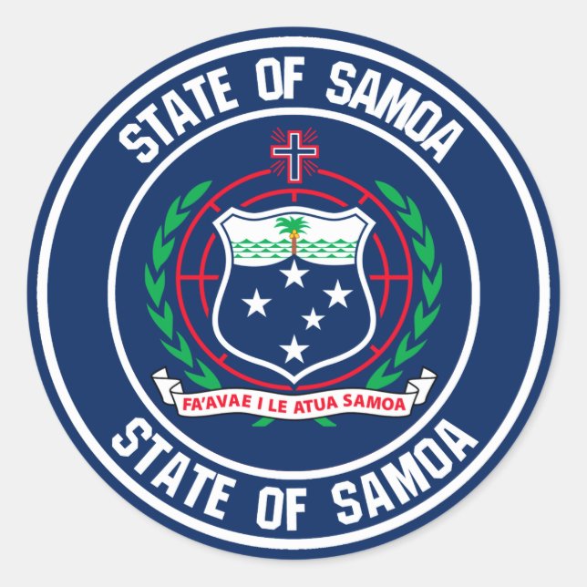 Adesivo Redondo Samoa Round Emblem (Frente)