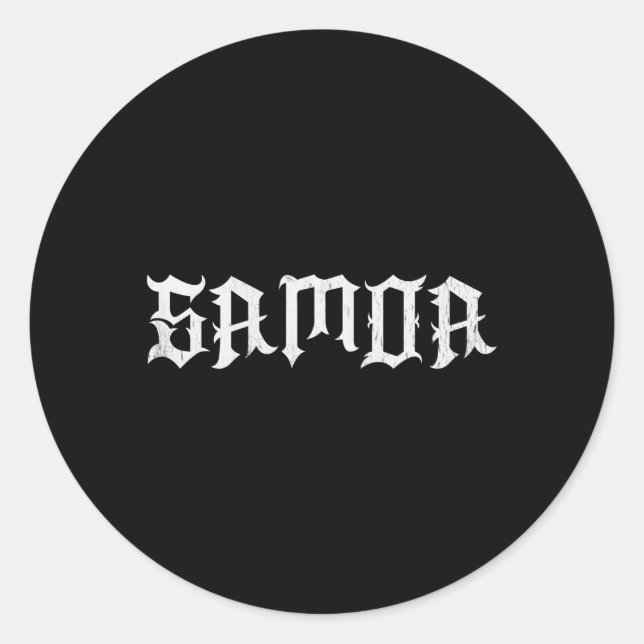 Adesivo Redondo Samoa Samoan Pride Polinésia (Frente)