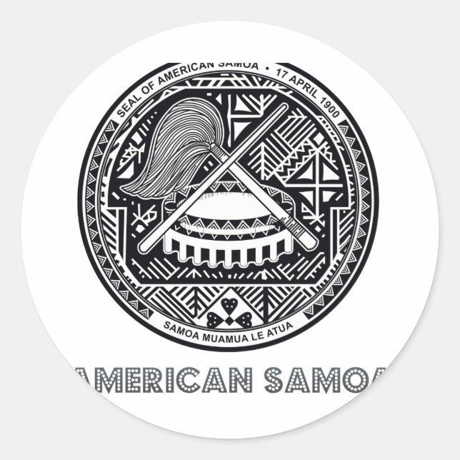 Adesivo Redondo Samoan Emblem (Frente)