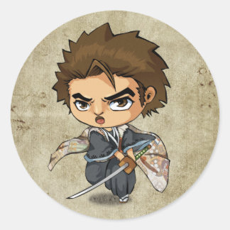 Adesivo Redondo Samurai e Ninja Stickers - Jubei