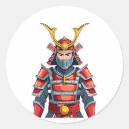 Adesivo Redondo Samurai japonês