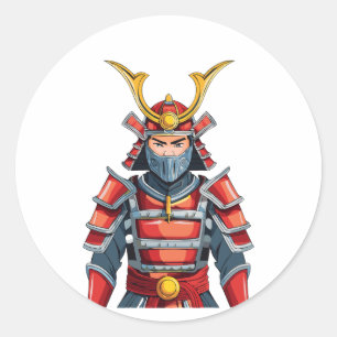 Adesivo Redondo Samurai japonês