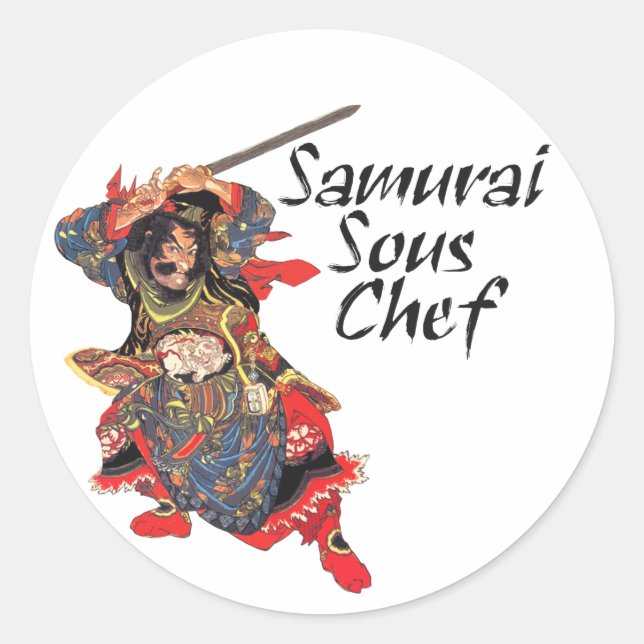 Adesivo Redondo Samurai Sous Chef (Frente)