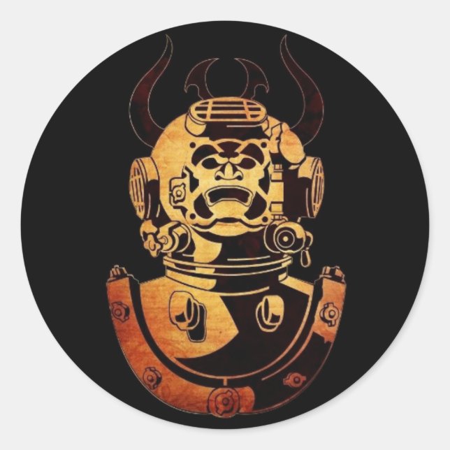 Adesivo Redondo Samurai Stickers Submarinos (Frente)