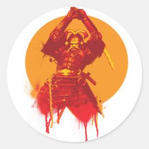 Adesivo Redondo Samurai Strike Sticker