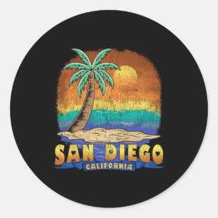 Adesivo Redondo San Diego California Vintage angustiou Souvenir