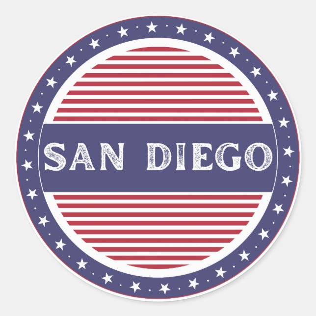 Adesivo Redondo San Diego City Pride Emblem – American Identity (Frente)