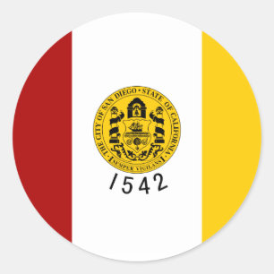 Adesivo Redondo San Diego Flag