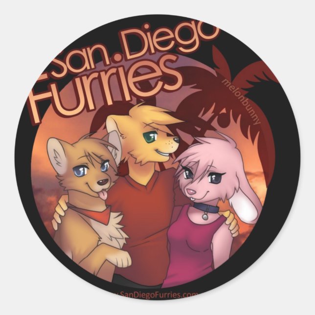 Adesivo Redondo San Diego Furries (Frente)