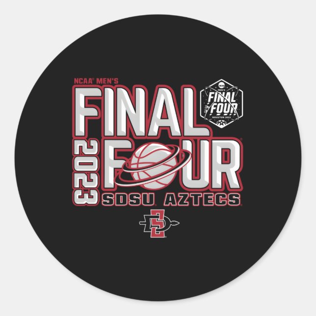 Adesivo Redondo San Diego State Aztecs Final Quatro 2023 Basquete (Frente)