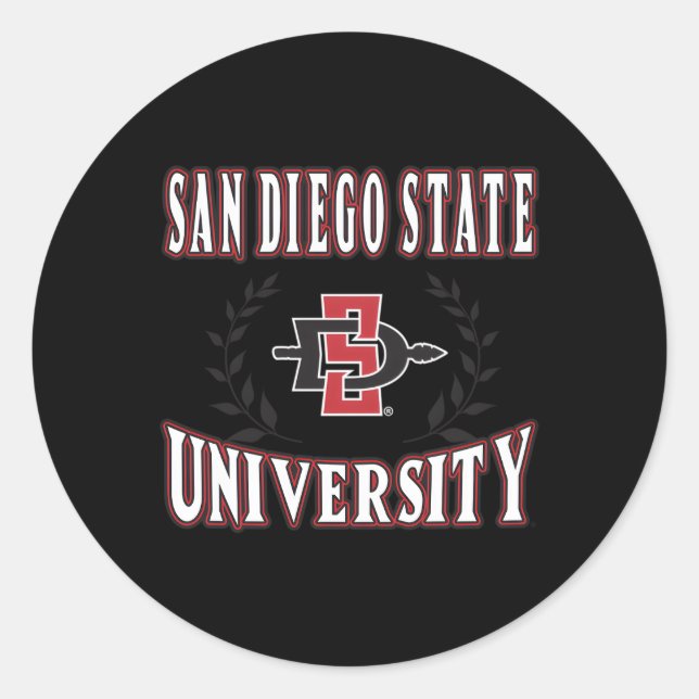 Adesivo Redondo San Diego State Aztecs Laurels (Frente)