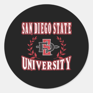 Adesivo Redondo San Diego State Aztecs Laurels Black