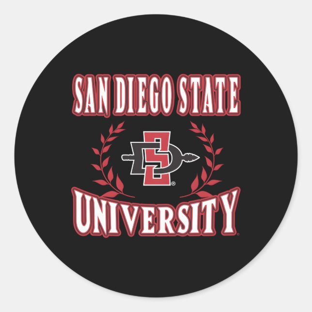Adesivo Redondo San Diego State Aztecs Laurels Black (Frente)