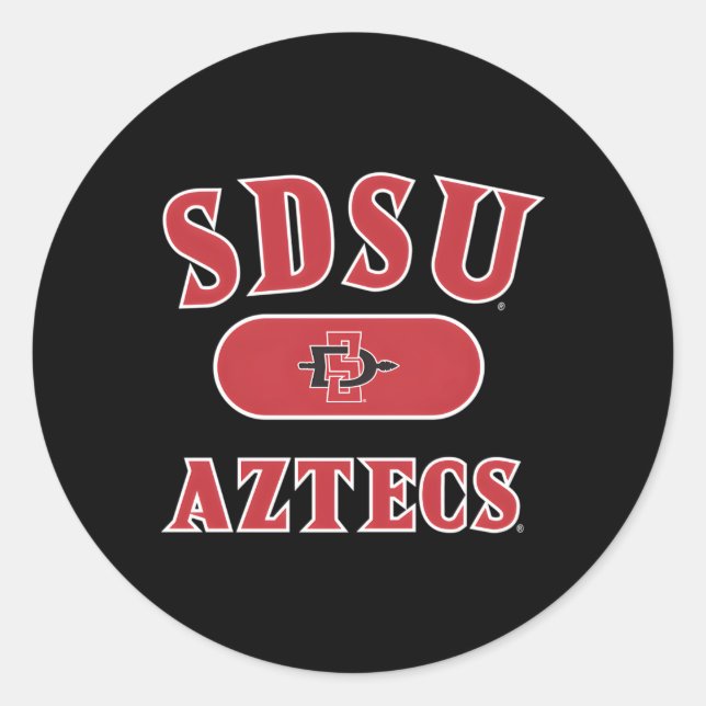 Adesivo Redondo San Diego State Aztecs Varsity Black (Frente)
