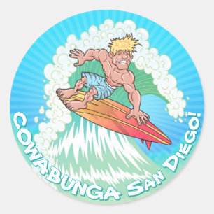 Adesivo Redondo San Diego Surfer