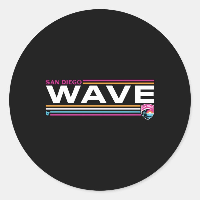 Adesivo Redondo San Diego Wave Fc Stripes Nwsl Futebol (Frente)