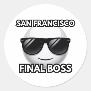 Adesivo Redondo San Francisco Chefe Final Emoji Legal Sticker