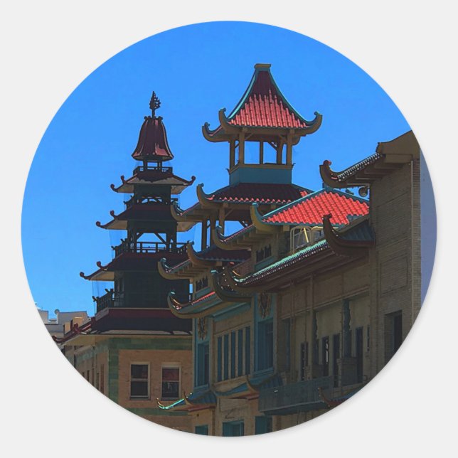 Adesivo Redondo San Francisco Chinatown nº 10 Stickers (Frente)