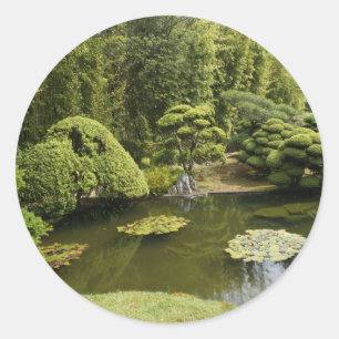 Adesivo Redondo San Francisco Japonês Tea Garden Pond Stickers