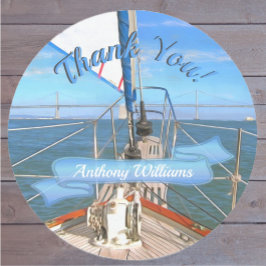 Adesivo Redondo San Francisco Sailing Obrigado 0869