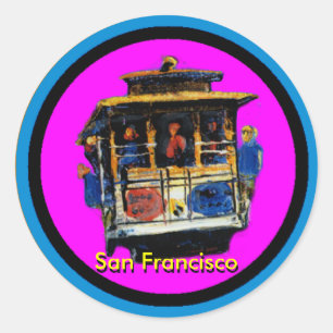 Adesivo Redondo San Francisco Trolley
