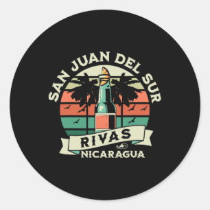 Adesivo Redondo San Juan Del Sur Rivas Nicarágua Mapa Artesanía So