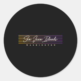 Adesivo Redondo San Juan Islands Nostalgic Style Washington