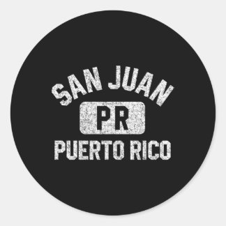 Adesivo Redondo San Juan Pr Puerto Rico Gym Estilo Branco