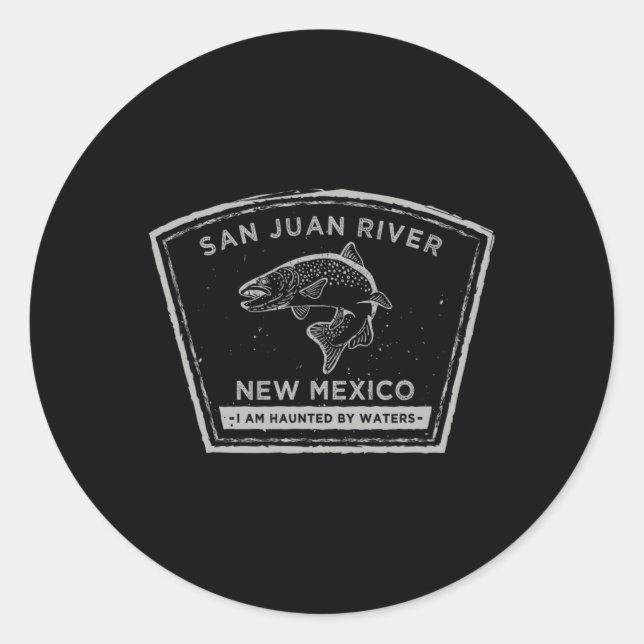 Adesivo Redondo San Juan River New Mexico Fly Fishing Shirt  (Frente)