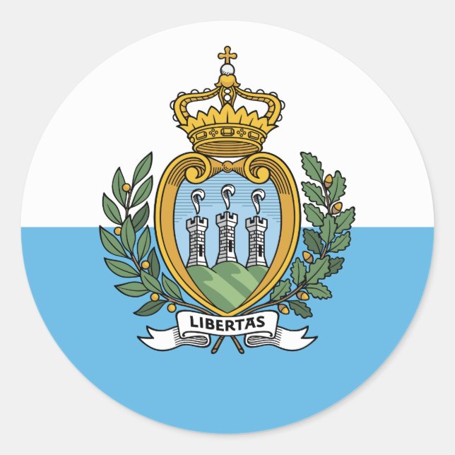 Adesivo Redondo San Marino Flag (Frente)
