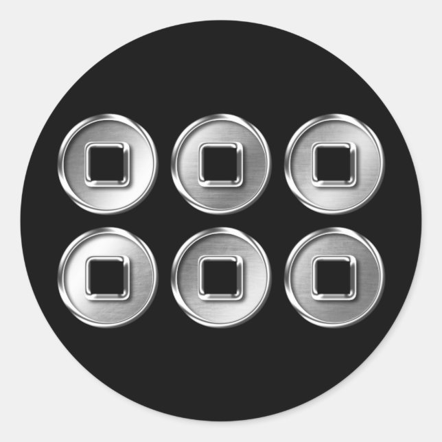 Adesivo Redondo Sanada Clan Kamon Silver Chrome (Frente)