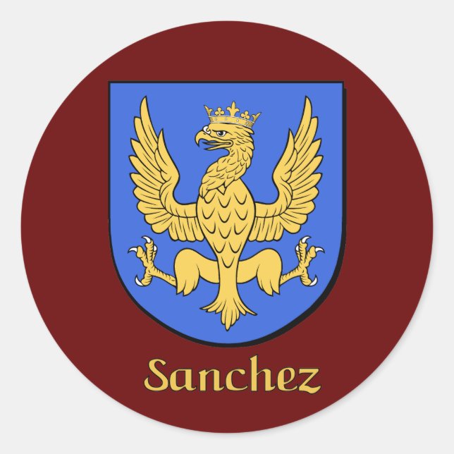 Adesivo Redondo Sanchez Historical Family Shield Stickers (Frente)