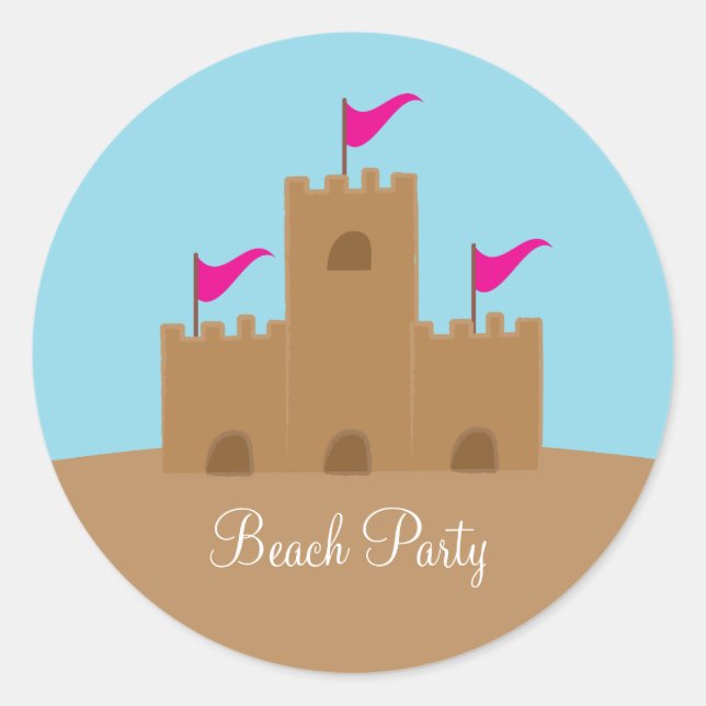 Adesivo Redondo Sand Castle Stickers (Frente)