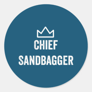 Adesivo Redondo Sandbagger Golf Meme Bjj Chess Sandbag