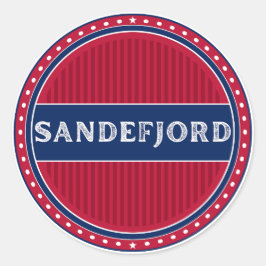 Adesivo Redondo Sandefjord City Pride Emblem – Norwegian Identity