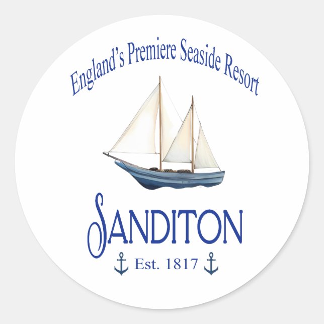 Adesivo Redondo Sanditon Seaside Resort Sticker (Frente)