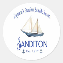 Adesivo Redondo Sanditon Seaside Resort Sticker