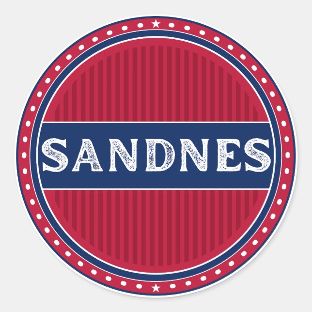 Adesivo Redondo Sandnes City Pride Emblem – Norwegian Identity (Frente)