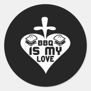 Adesivo Redondo Sanduíche Amor Bbq Entusiasta Bbq