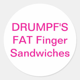 Adesivo Redondo Sanduíche de Dedo Gordo do Drumpf Hankamer Artjunk