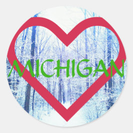 Adesivo Redondo sanduíche do Michigan