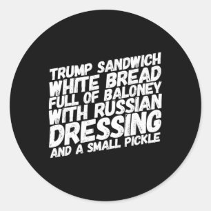 Adesivo Redondo Sanduíche engraçado anti-Trump Impeach Trump polít