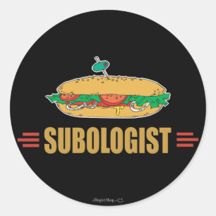 Adesivo Redondo Sandwich Submarino Engraçado