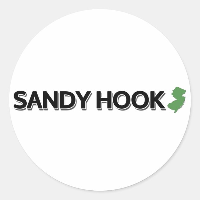 Adesivo Redondo Sandy Hook, Nova Jersey (Frente)