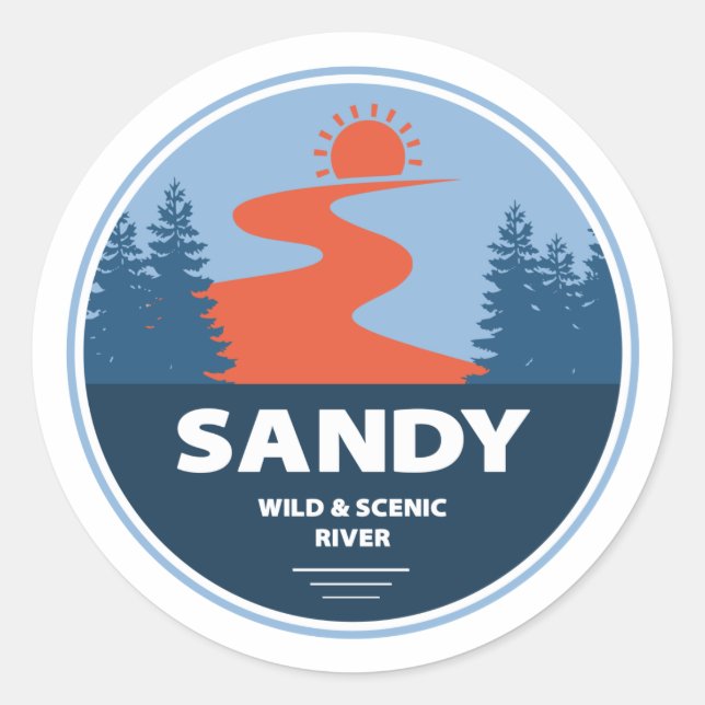 Adesivo Redondo Sandy Wild E Scenic River (Frente)