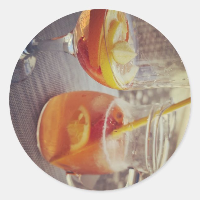 Adesivo Redondo Sangria and Sunshine (Frente)