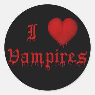 Adesivo Redondo Sangue do gotejamento do KRW eu amo vampiros