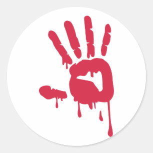 Adesivo Redondo Sangue - Mão