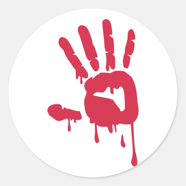 Adesivo Redondo Sangue - Mão (Frente)