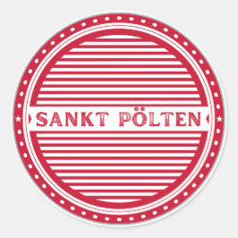 Adesivo Redondo Sankt Pölten City Pride Emblem – Austria Identity